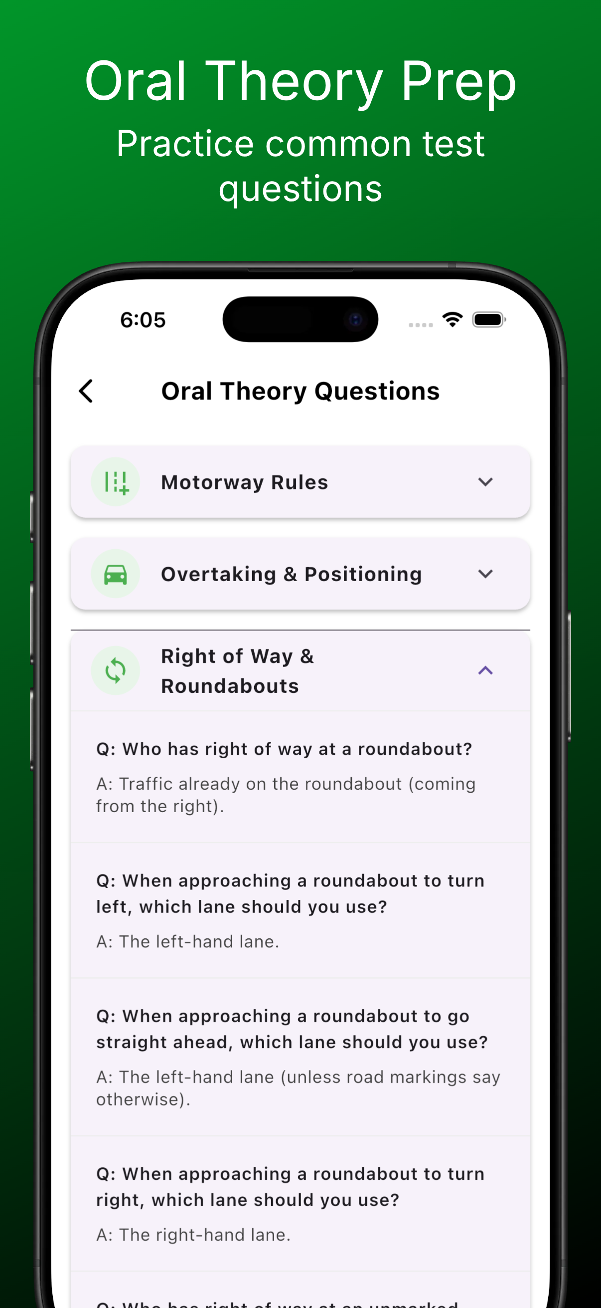Driving Test App Screen 5